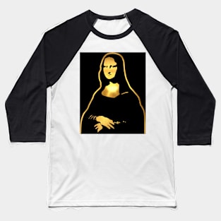 Mona Lisa | Gold Series | Pop Art Baseball T-Shirt